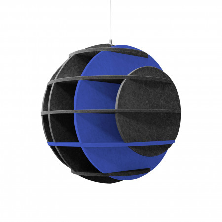 „SATELLITE“ 3D-Akustik-Objekt Kugel ANTHRACITE für optimale Raumakustik, INNOVATIVES DESIGN / DM: 58 cm