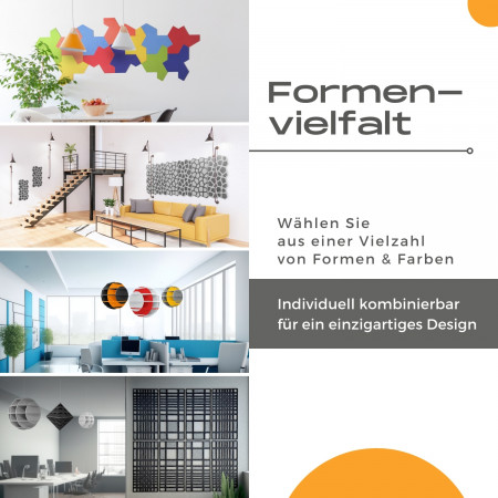 „SATELLITE“ 3D-Akustik-Objekt Kugel ANTHRACITE für optimale Raumakustik, INNOVATIVES DESIGN / DM: 58 cm