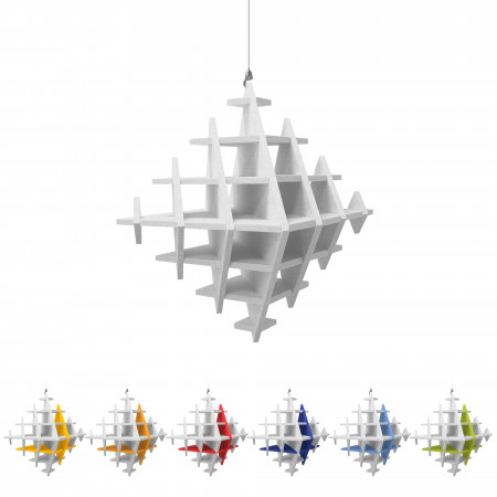 CUBO 3D acoustic object cube LIGHT GREY for optimal room acoustics, INNOVATIVE DESIGN / 40 cm