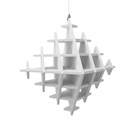 „CUBO“ 3D-Akustik-Objekt Würfel LIGHT GREY für optimale Raumakustik, INNOVATIVES DESIGN / 40 cm