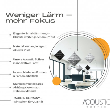 „CUBO“ 3D-Akustik-Objekt Würfel MONO für optimale Raumakustik, INNOVATIVES DESIGN / 40 cm