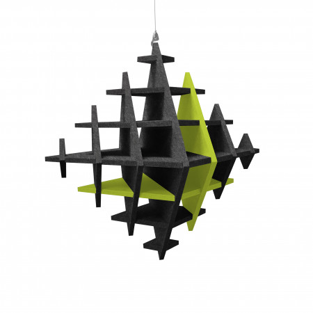 „CUBO“ 3D-Akustik-Objekt Würfel ANTHRACITE für optimale Raumakustik, INNOVATIVES DESIGN / 40 cm