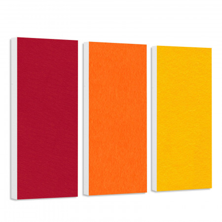 Schallabsorber-Set Colore aus Basotect G+ < 3 Elemente > Bordeaux + Orange + Sonnengelb