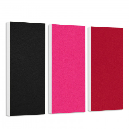 Sound absorber set Colore made of Basotect G+< 3 elements > black + fuchsia + bordeaux