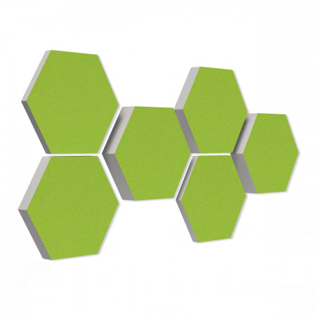 6 Absorber Wabenform aus Basotect ® G+ / Colore / je 2 Stück 300 x 300 x 30/50/70mm