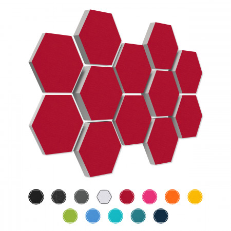 12 honeycomb absorbers made of Basotect ® G+ / Colore BigPack / 4 each 300 x 300 x 30/50/70mm