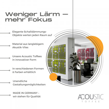 „MANHATTAN“ 2er-Set Akustik-Objekt / Wandpaneele für optimale Raumakustik / INNOVATIVES DESIGN / 100 x 100cm