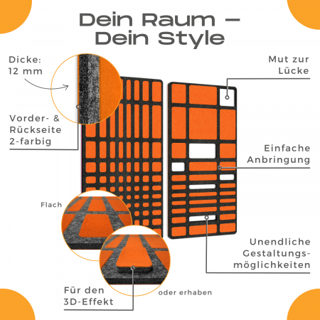 „MANHATTAN“ 2er-Set Akustik-Objekt / Wandpaneele für optimale Raumakustik / INNOVATIVES DESIGN / 100 x 100cm