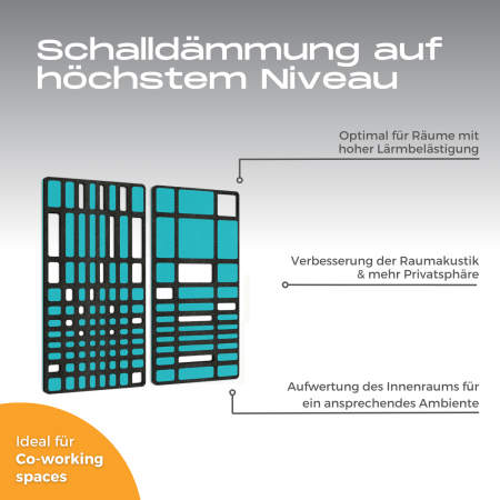 „MANHATTAN“ 2er-Set Akustik-Objekt / Wandpaneele für optimale Raumakustik / INNOVATIVES DESIGN / 100 x 100cm