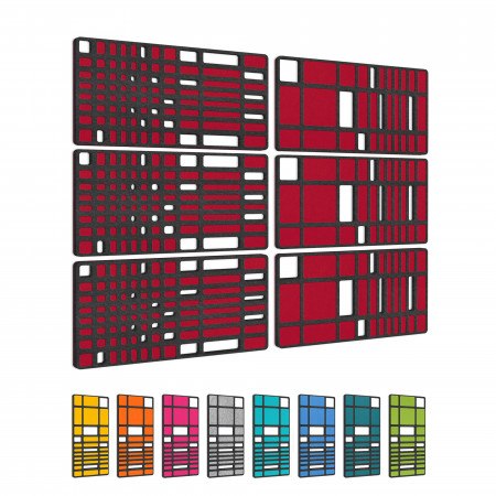 MANHATTAN Set of 6 3D acoustic object for optimum room acoustics / INNOVATIVE DESIGN / 200 x 150cm