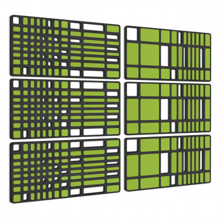 „MANHATTAN“ 6er-Set 3D-Akustik-Objekt für optimale Raumakustik / INNOVATIVES DESIGN / 200 x 150cm