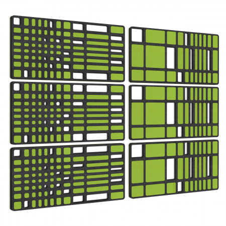 „MANHATTAN“ 6er-Set 3D-Akustik-Objekt für optimale Raumakustik / INNOVATIVES DESIGN / 200 x 150cm