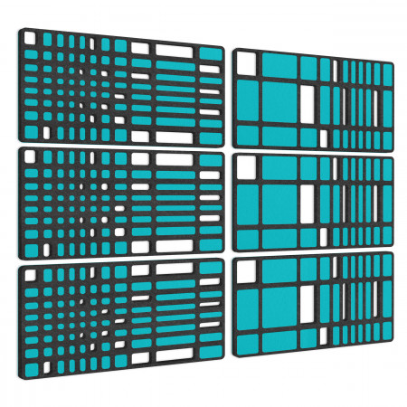 „MANHATTAN“ 6er-Set 3D-Akustik-Objekt für optimale Raumakustik / INNOVATIVES DESIGN / 200 x 150cm