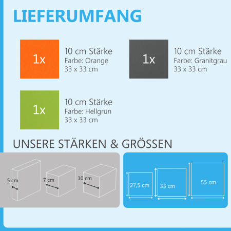 Schallabsorber aus Basotect ® G+ / 3x Regaleinsatz passend z.B. für IKEA KALLAX oder EXPEDIT - Set 13