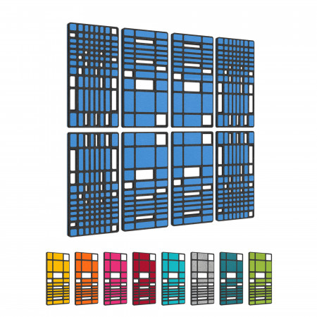 „MANHATTAN“ 8er-Set 3D-Akustik-Objekt für optimale Raumakustik / INNOVATIVES DESIGN / 200 x 200cm