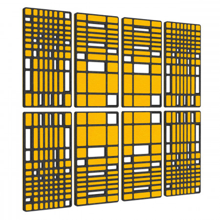 „MANHATTAN“ 8er-Set 3D-Akustik-Objekt für optimale Raumakustik / INNOVATIVES DESIGN / 200 x 200cm