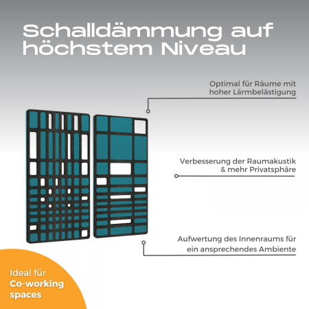 „MANHATTAN“ 8er-Set 3D-Akustik-Objekt für optimale Raumakustik / INNOVATIVES DESIGN / 200 x 200cm