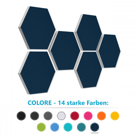 6 Absorber Wabenform aus Basotect ® G+ je 300 x 300 x 30mm Colore