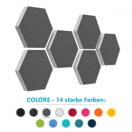 6 absorbers honeycomb shape made of Basotect ® G+ each 300 x 300 x 50mm Colore