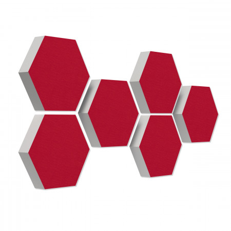 6 Absorber Wabenform aus Basotect ® G+ je 300 x 300 x 70mm Colore
