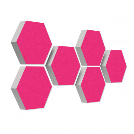 6 Absorber Wabenform aus Basotect ® G+ je 300 x 300 x 70mm Colore