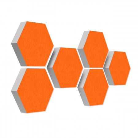 6 Absorber Wabenform aus Basotect ® G+ je 300 x 300 x 70mm Colore