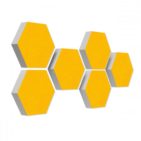 6 Absorber Wabenform aus Basotect ® G+ je 300 x 300 x 70mm Colore