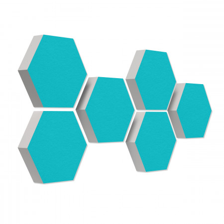 6 Absorber Wabenform aus Basotect ® G+ je 300 x 300 x 70mm Colore