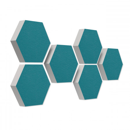 6 Absorber Wabenform aus Basotect ® G+ je 300 x 300 x 70mm Colore