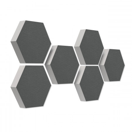 6 Absorber Wabenform aus Basotect ® G+ je 300 x 300 x 70mm Colore