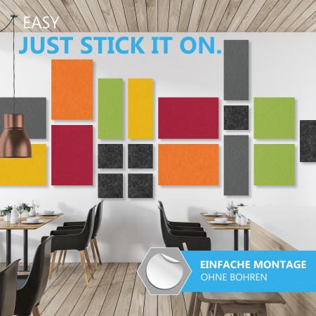 4 Schallabsorber Colore aus Basotect ® G+ / Akustik Schalldämmung 55x55cm