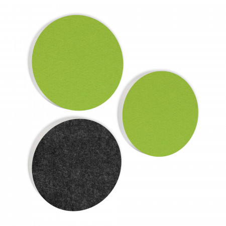 3 Acoustic sound absorbers made of Basotect ® G+ / Circle Multicolour Set 28