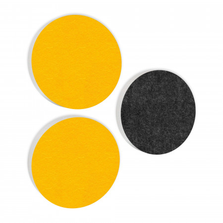 3 Acoustic sound absorbers made of Basotect ® G+ / Circle Multicolour Set 24