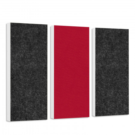 Sound absorber set Colore made of Basotect G+< 3 elements > anthracite + bordeaux