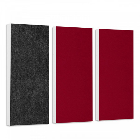 Schallabsorber-Set Colore aus Basotect G+ < 3 Elemente > Bordeaux + Anthrazit