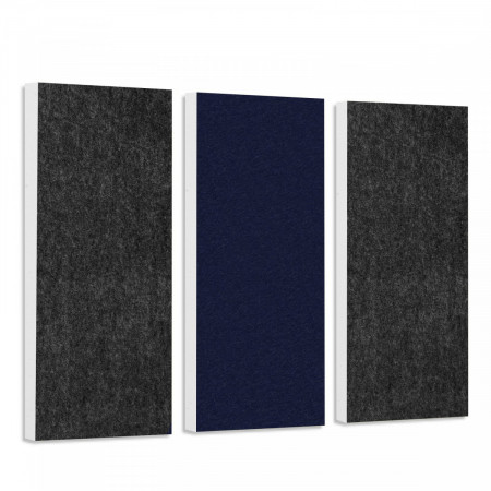 Schallabsorber-Set Colore aus Basotect G+ < 3 Elemente > Anthrazit + Nachtblau