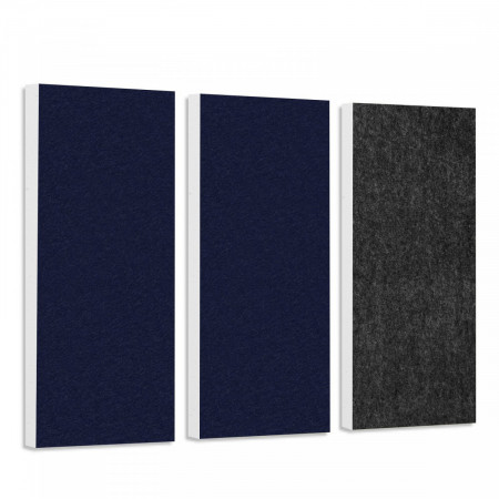 Schallabsorber-Set Colore aus Basotect G+ < 3 Elemente > Nachtblau + Anthrazit