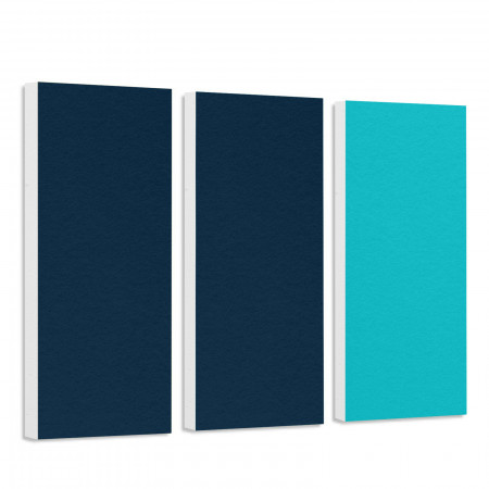 Sound absorber set Colore made of Basotect G+< 3 elements > dark blue + turquoise