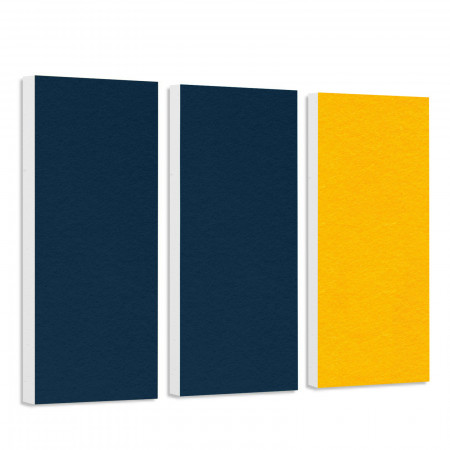 Sound absorber set Colore made of Basotect G+< 3 elements > dark blue + sunny yellow