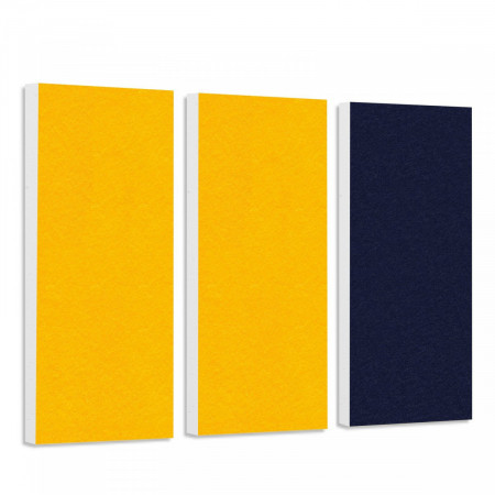 Schallabsorber-Set Colore aus Basotect G+ < 3 Elemente > Sonnengelb + Nachtblau