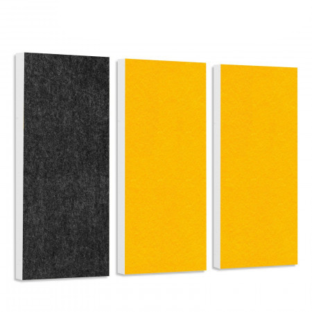 Schallabsorber-Set Colore aus Basotect G+ < 3 Elemente > Sonnengelb + Anthrazit