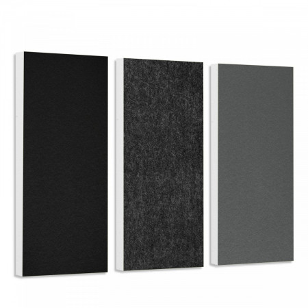 Sound absorber set Colore made of Basotect G+< 3 elements > black + anthracite + granite grey