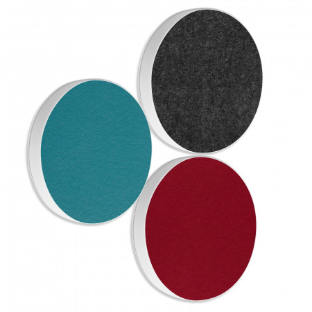 3 Acoustic sound absorbers made of Basotect ® G+ / Circle Multicolour Set 05