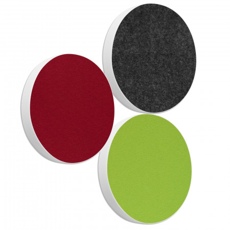 3 Acoustic sound absorbers made of Basotect ® G+ / Circle Multicolour Set 06