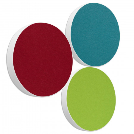 3 Acoustic sound absorbers made of Basotect ® G+ / Circle Multicolour Set 07