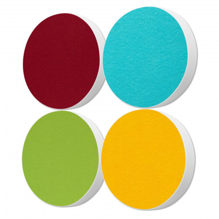 4 Akustik Schallabsorber aus Basotect ® G+ / Kreis Multicolore-Set 08