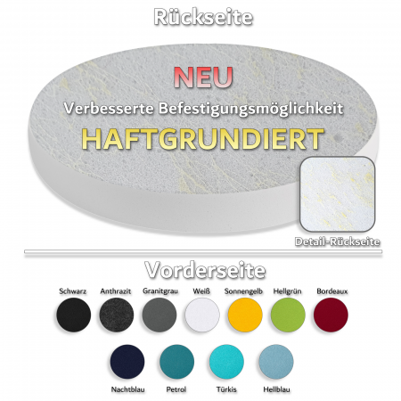 8 Akustik Schallabsorber aus Basotect ® G+ / Kreis Multicolore-Set 01