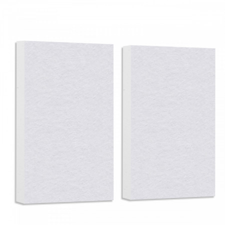 2 Schallabsorber aus Basotect ® G+ / Wandbild Akustik Schalldämmung je 82,5x55cm (Weiß)