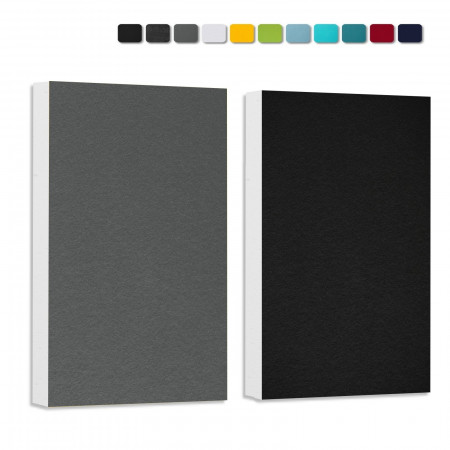 Schallabsorber aus Basotect ® G+ / 2 x Wandbild 82,5x55 cm Akustik Element Schalldämmung (Schwarz + Granitgrau)
