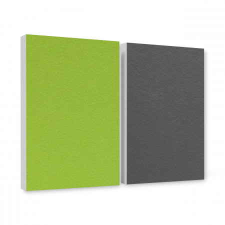 Basotect ® G+ sound absorber / 2 x wall object 82.5x55 cm acoustic element sound insulation (light green + granite grey)